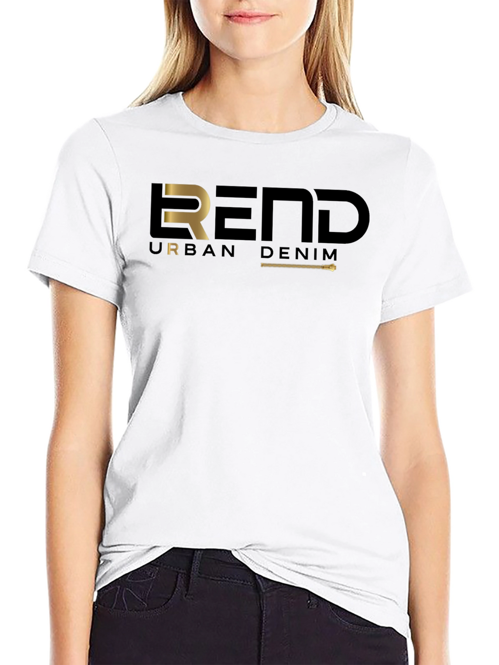 Trendy Black REND Urban Denim Graphic Tee