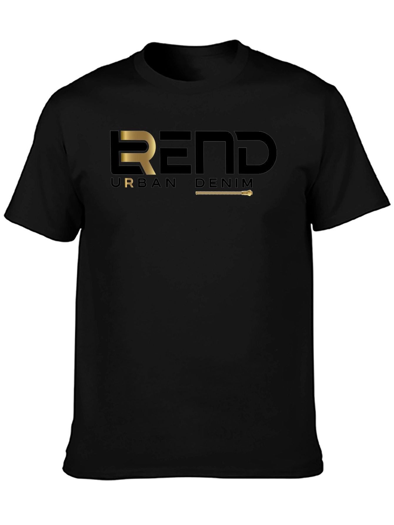 Trendy Black REND Urban Denim Graphic Tee
