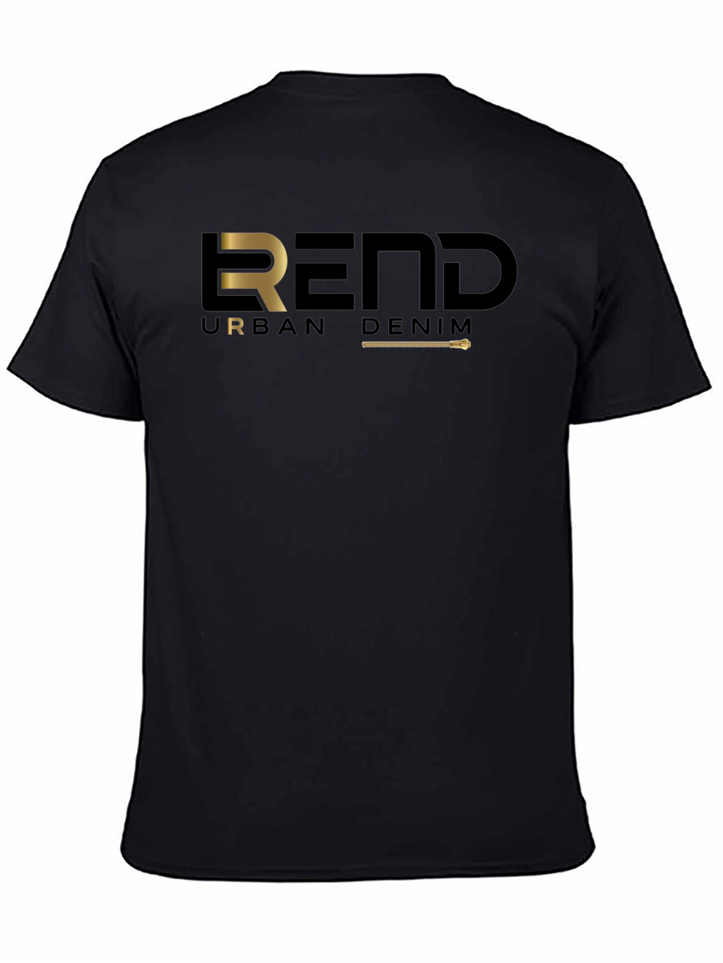 Trendy Black REND Urban Denim Graphic Tee