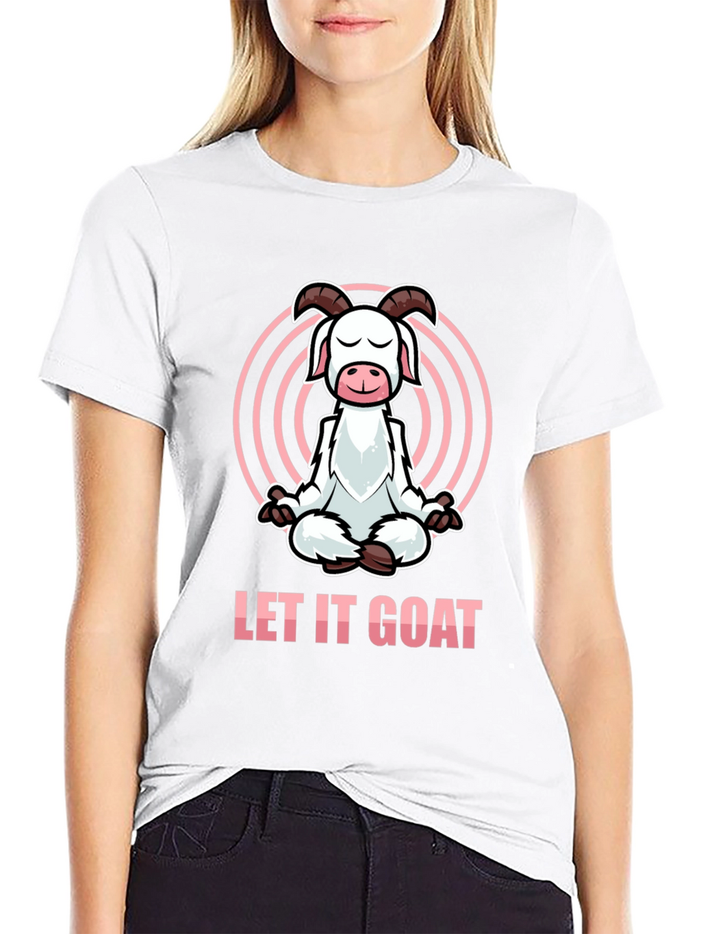 Let It Goat Meditation T-Shirt - Funny Yoga Design