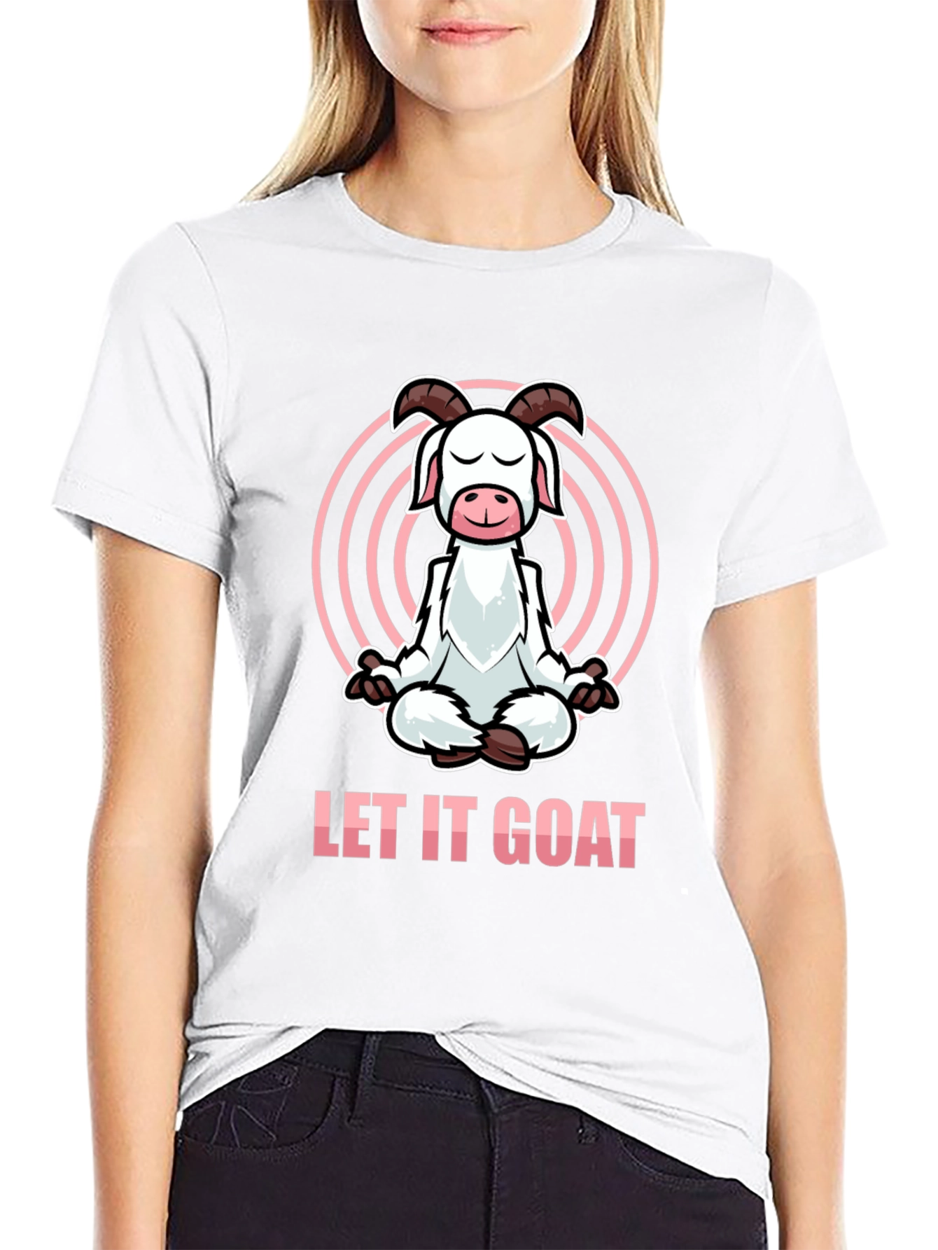 Let It Goat Meditation T-Shirt - Funny Yoga Design