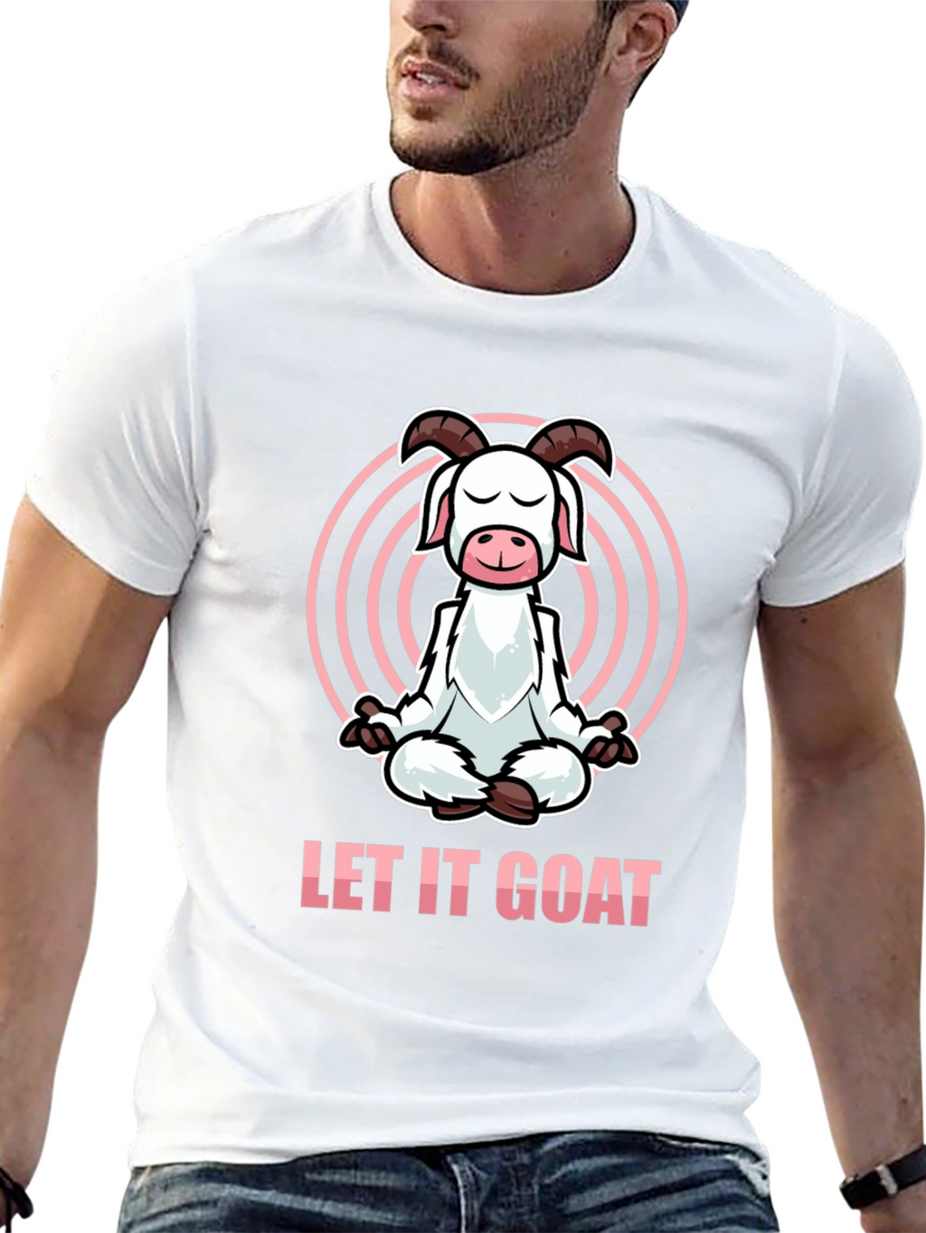 Let It Goat Meditation T-Shirt - Funny Yoga Design