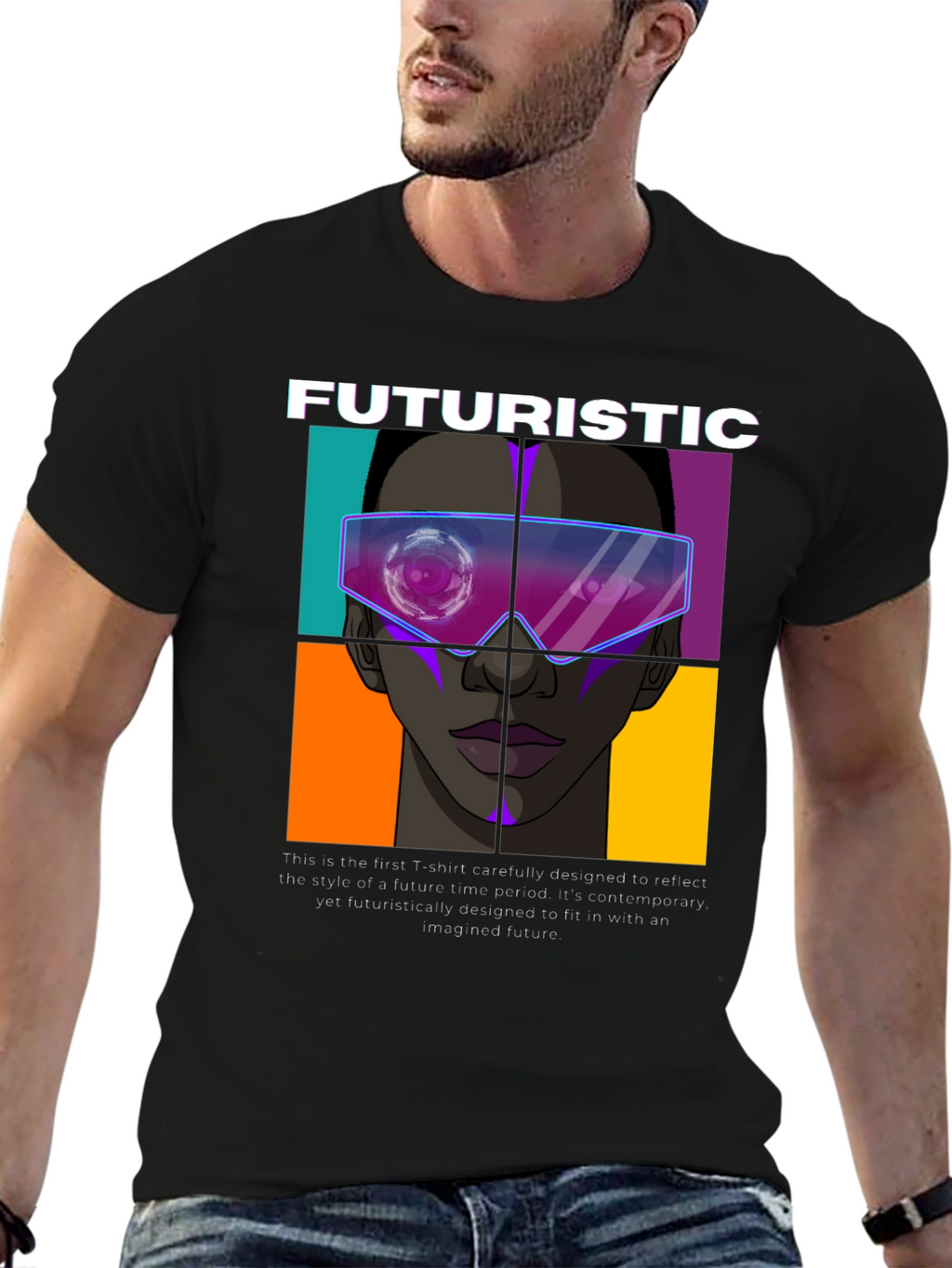 Futuristic Graphic Print T-Shirt
