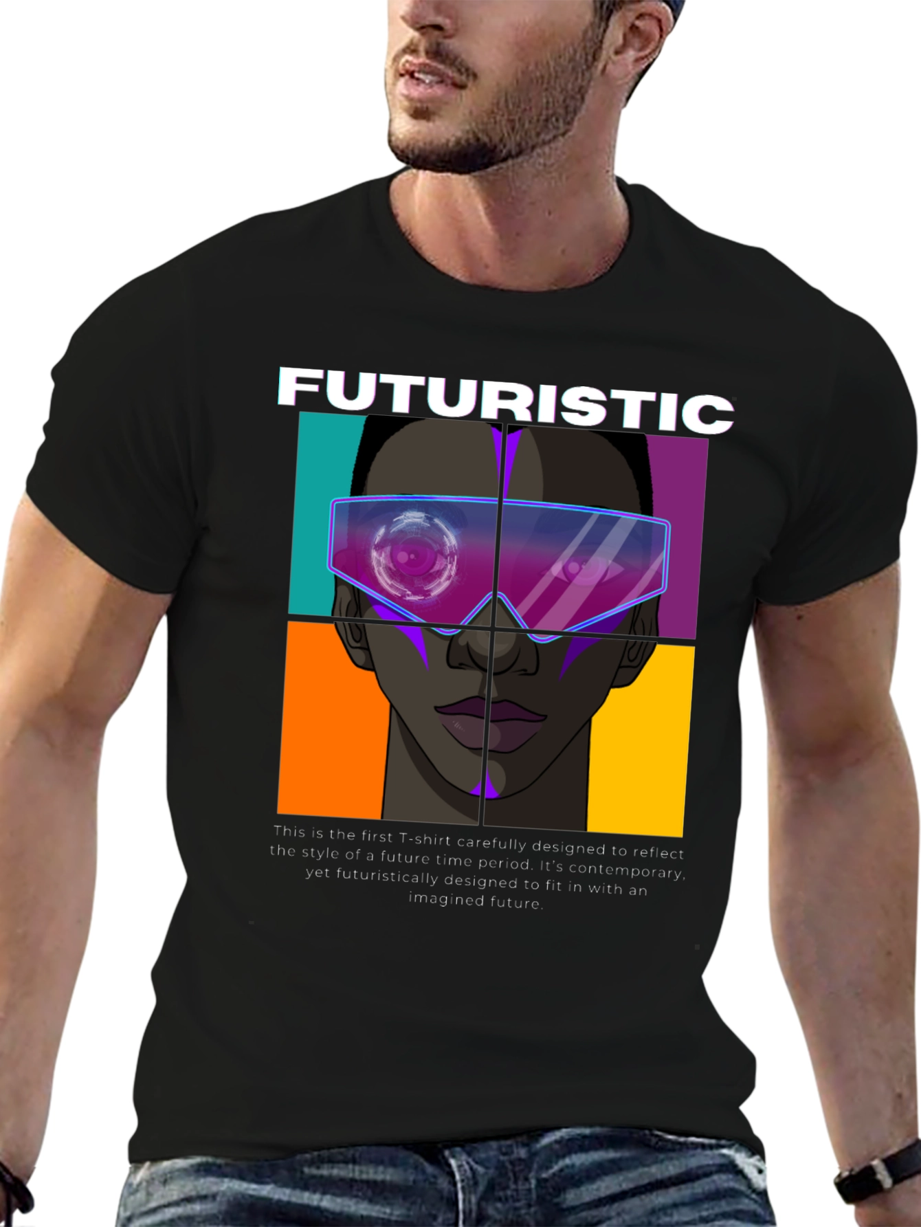 Futuristic Graphic Print T-Shirt