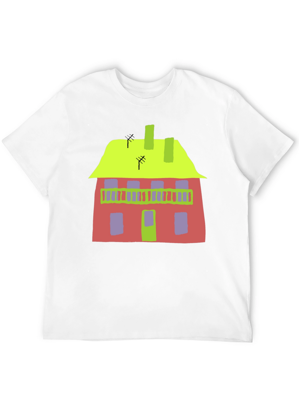 Abstract House Graphic Tee - Quirky Style