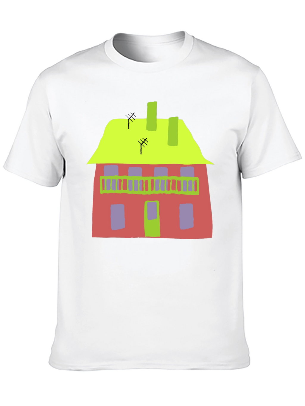 Abstract House Graphic Tee - Quirky Style
