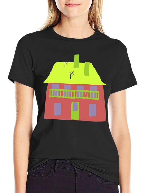 Abstract House Graphic Tee - Quirky Style