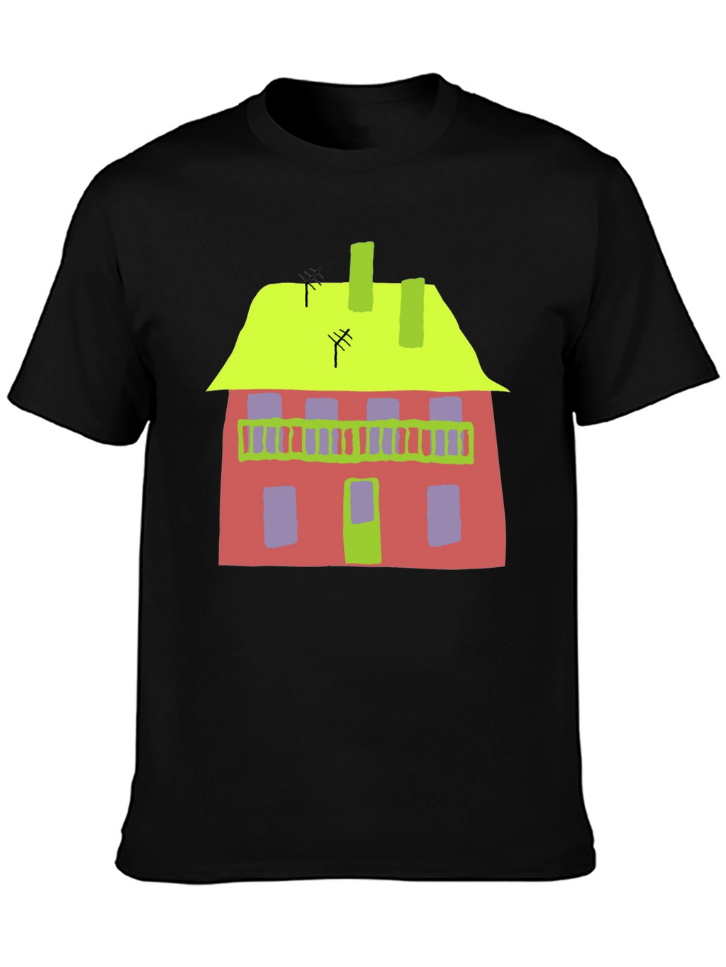 Abstract House Graphic Tee - Quirky Style