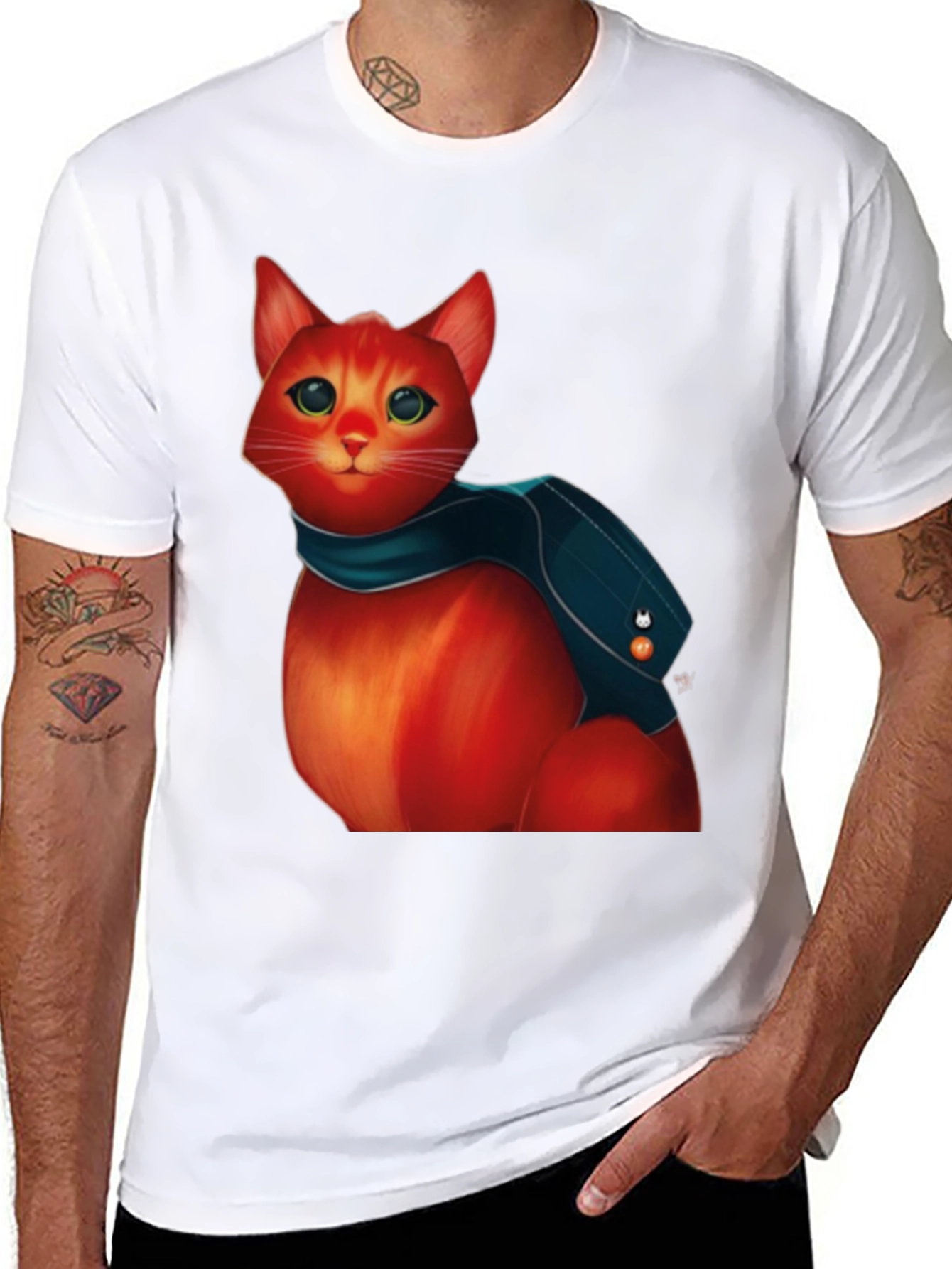 Cat Graphic Tee - Urban Style
