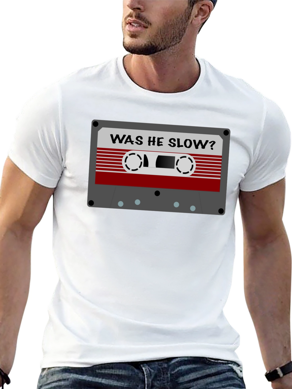 Retro Cassette Tape Graphic Tee - Was He Slow?