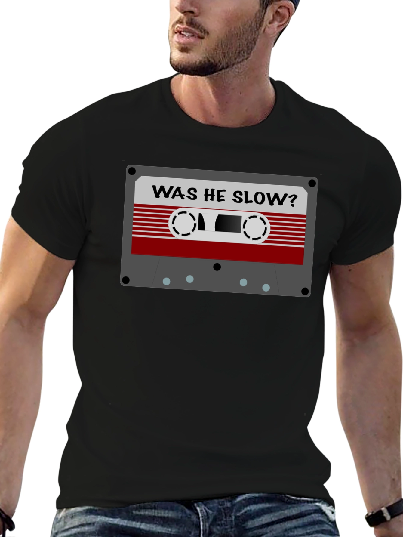 Retro Cassette Tape Graphic Tee - Was He Slow?