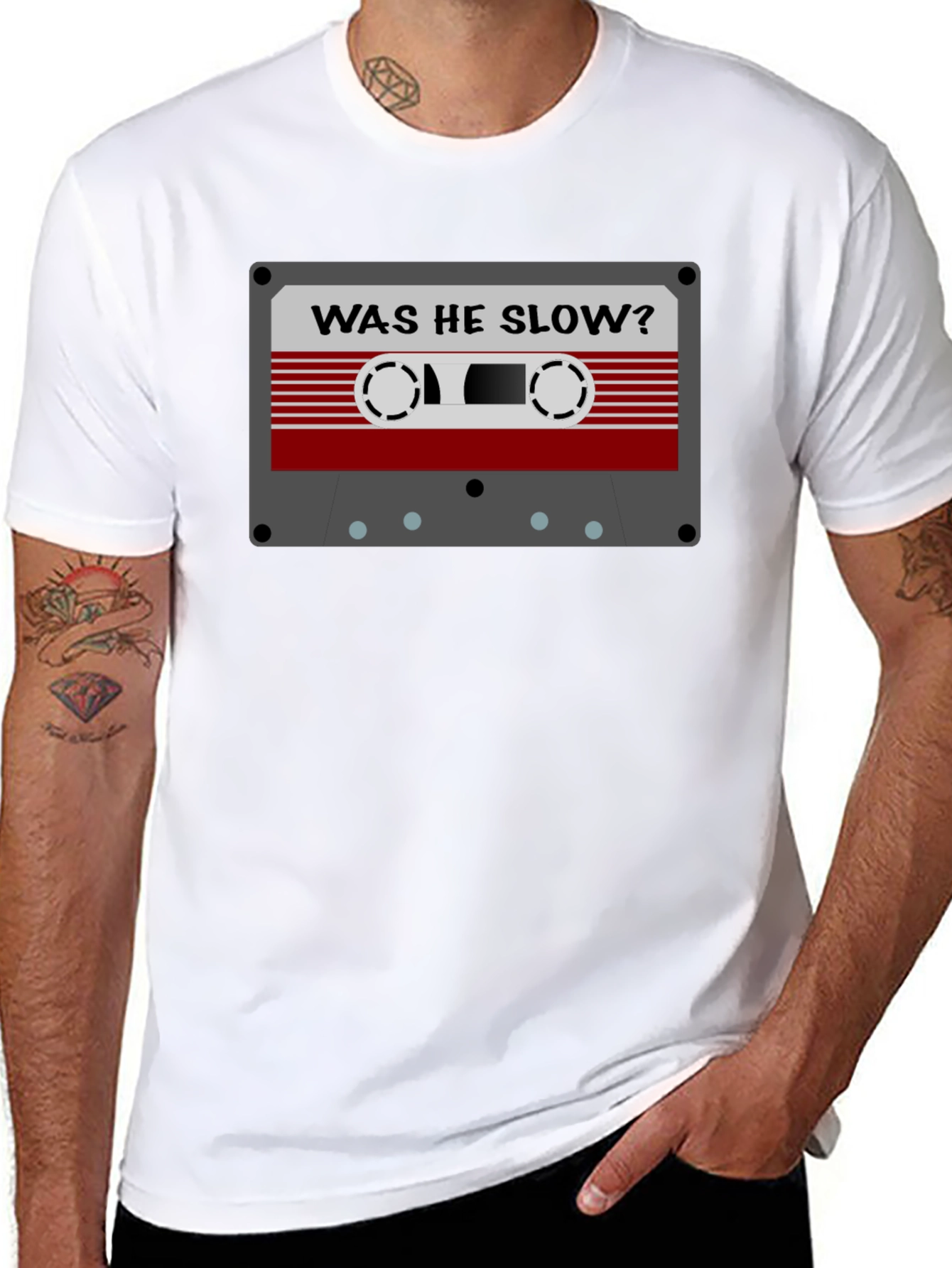 Retro Cassette Tape Graphic Tee - Was He Slow?