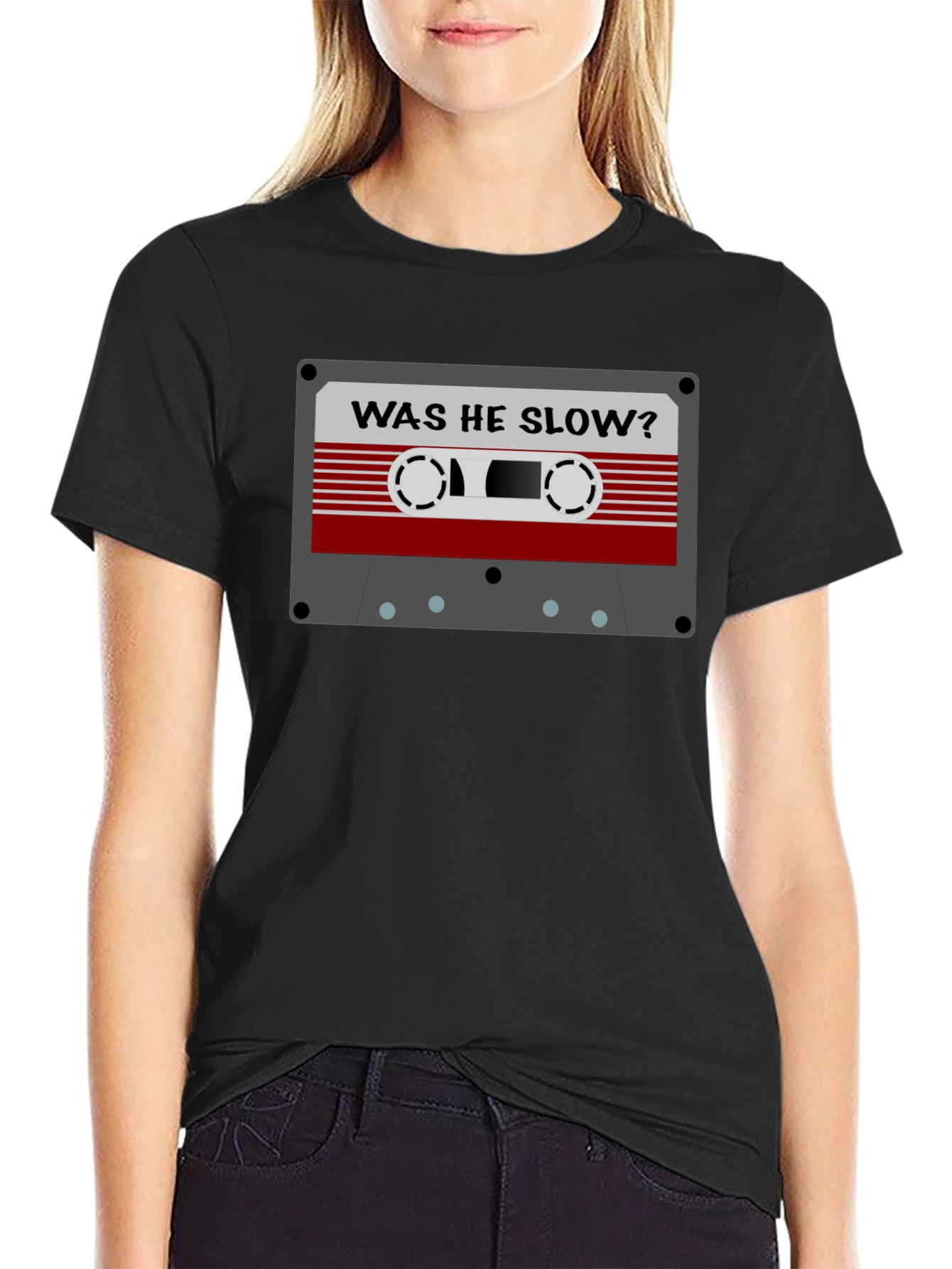 Retro Cassette Tape Graphic Tee - Was He Slow?