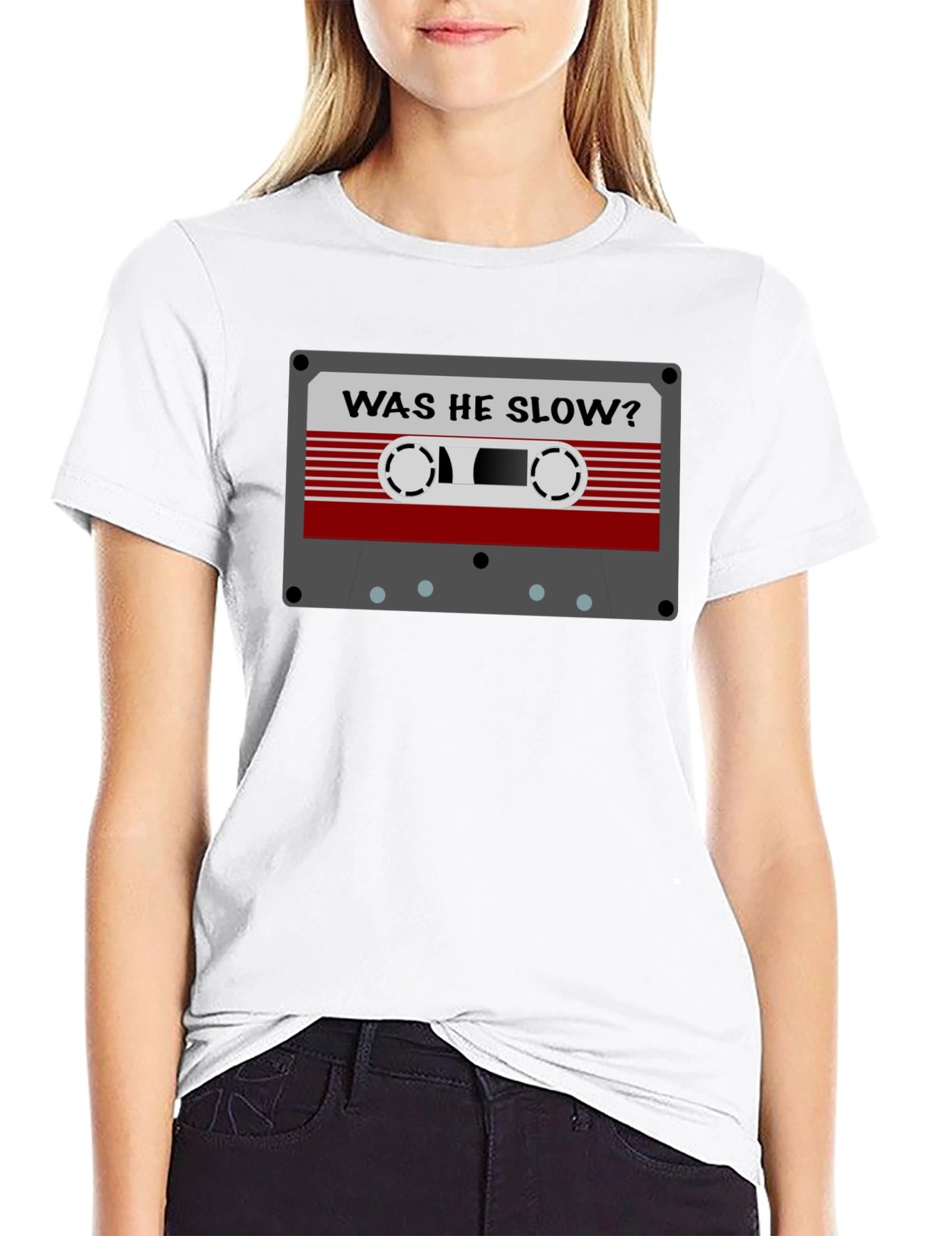 Retro Cassette Tape Graphic Tee - Was He Slow?