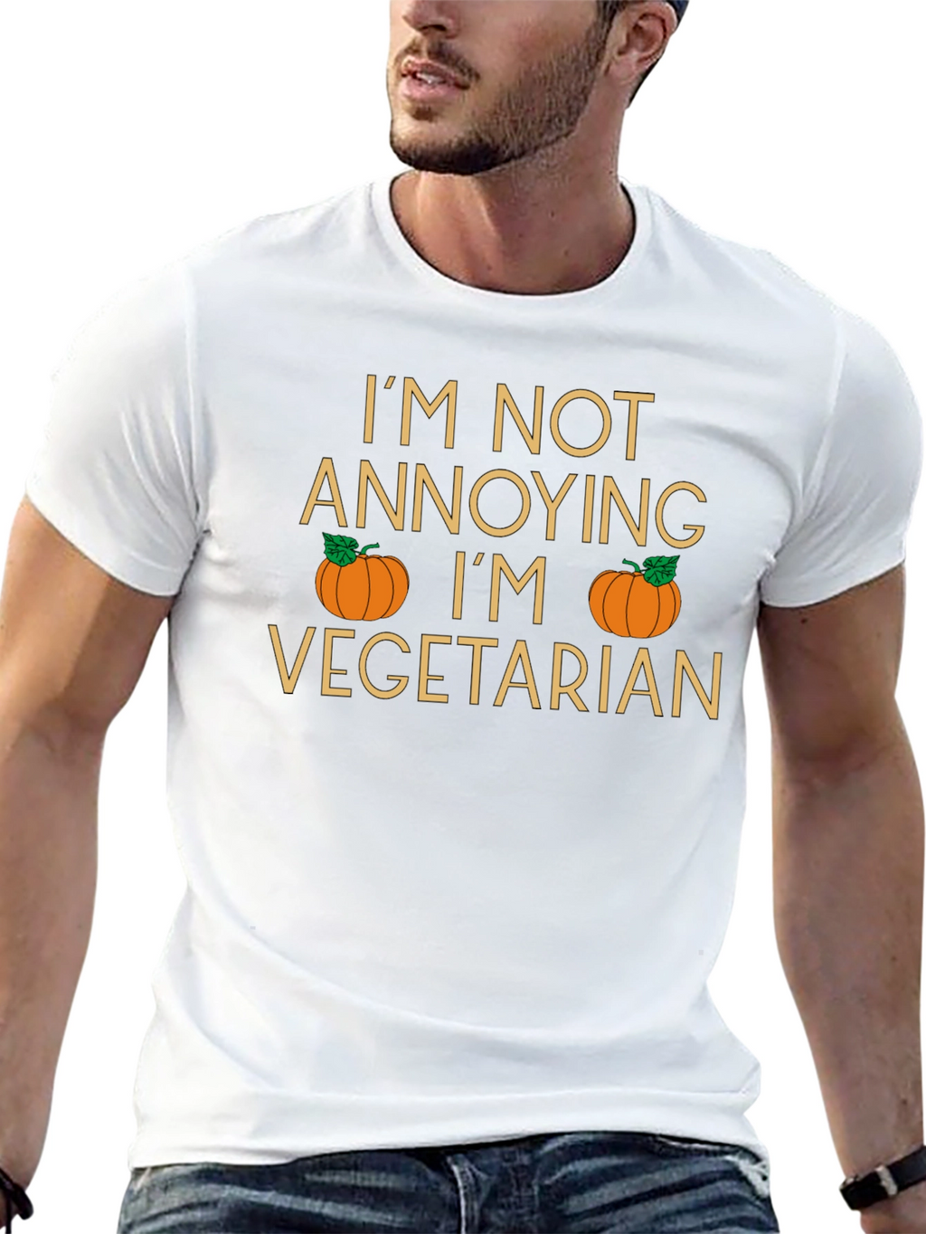 Vegetarian Pumpkin Graphic Tee - Black