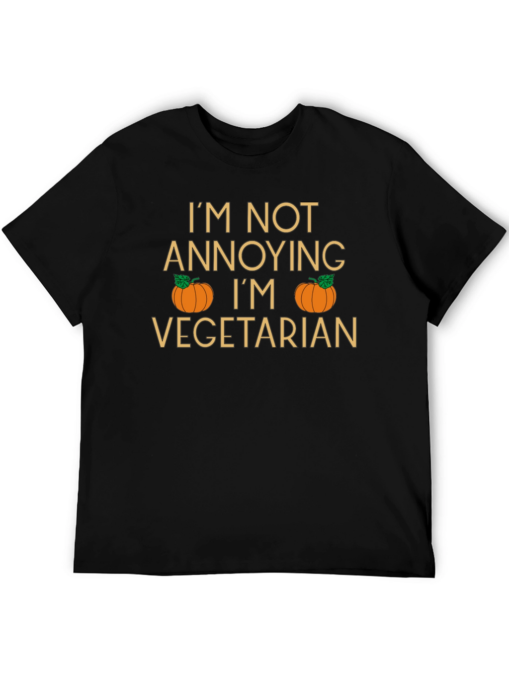 Vegetarian Pumpkin Graphic Tee - Black