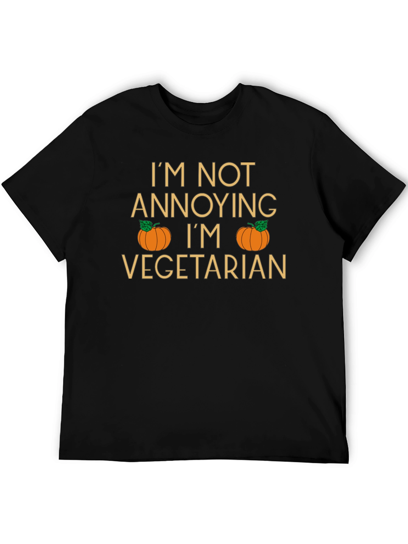 Vegetarian Pumpkin Graphic Tee - Black