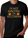 Vegetarian Pumpkin Graphic Tee - Black