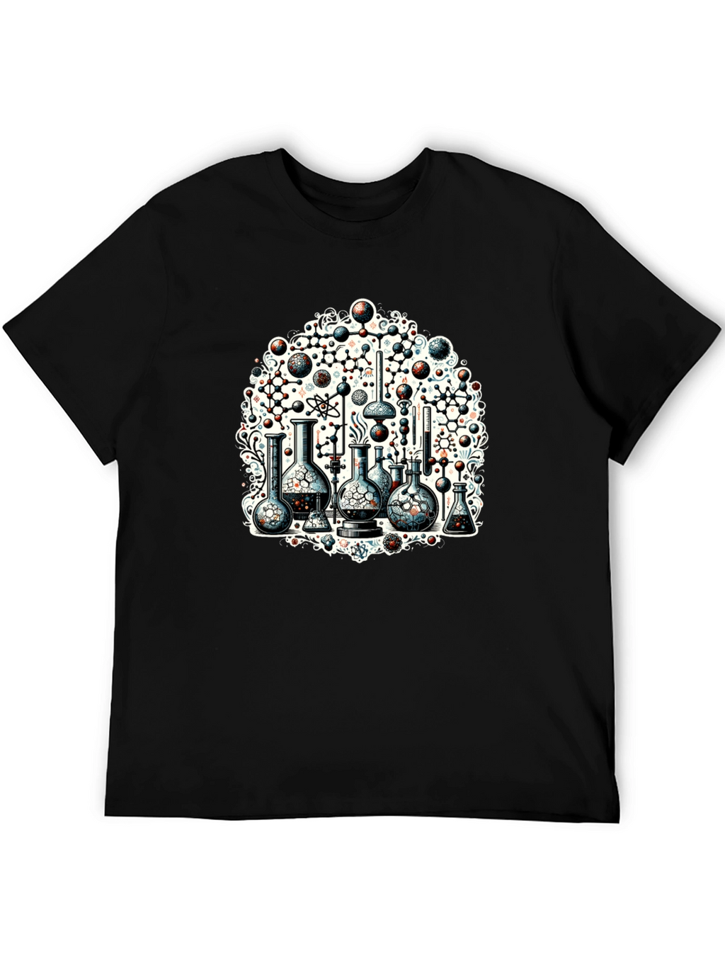 Science Chemistry Print Black T-Shirt
