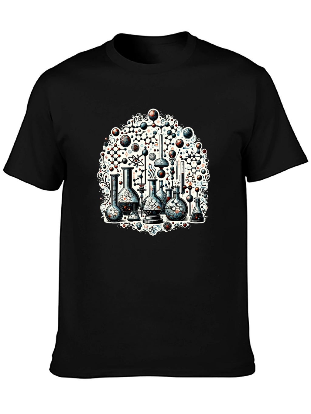 Science Chemistry Print Black T-Shirt