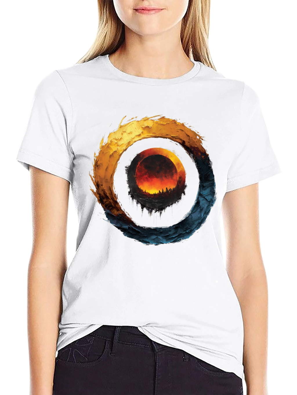 Fire and Ice Graphic T-Shirt - Unique Design