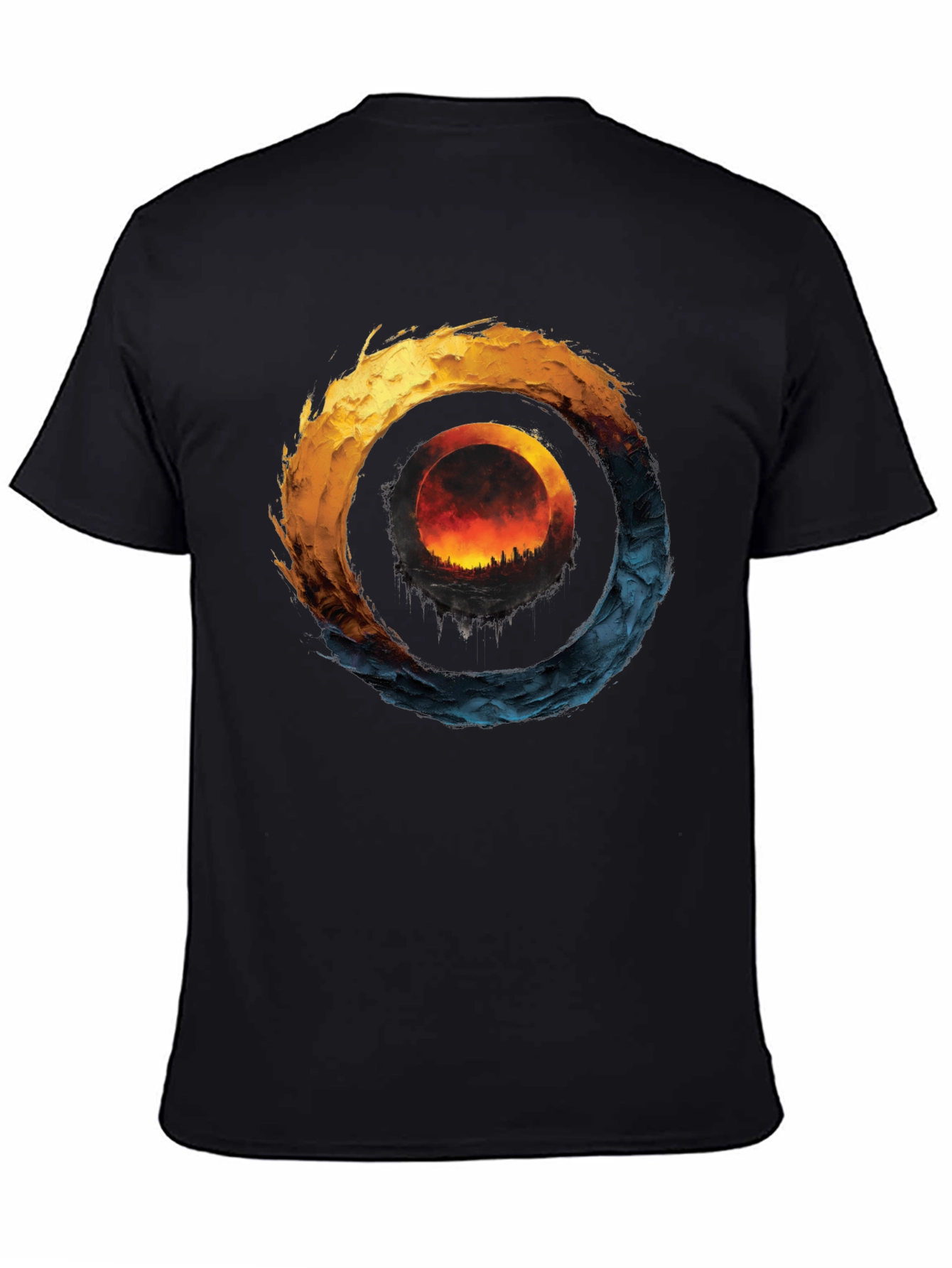 Fire and Ice Graphic T-Shirt - Unique Design