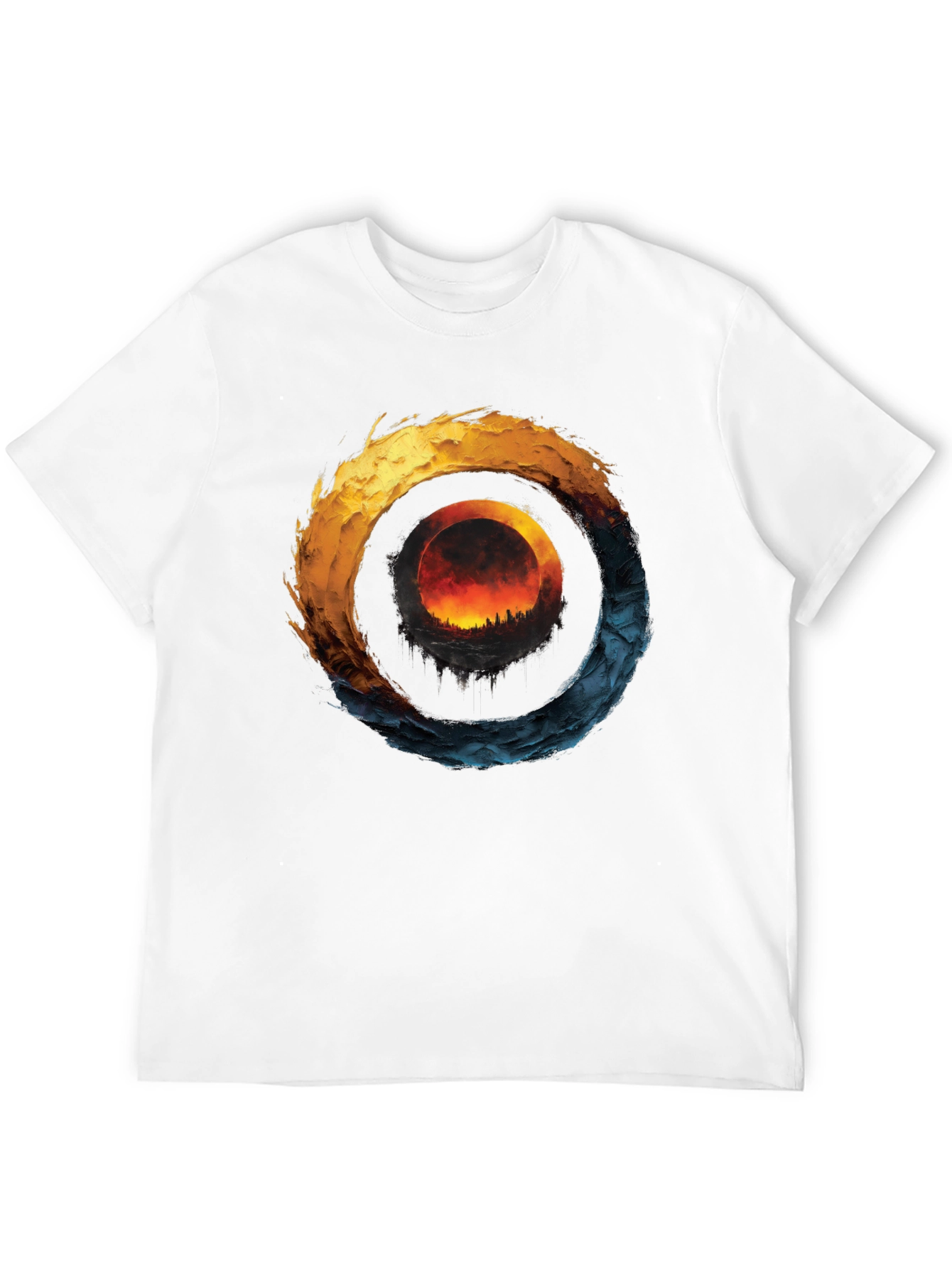 Fire and Ice Graphic T-Shirt - Unique Design