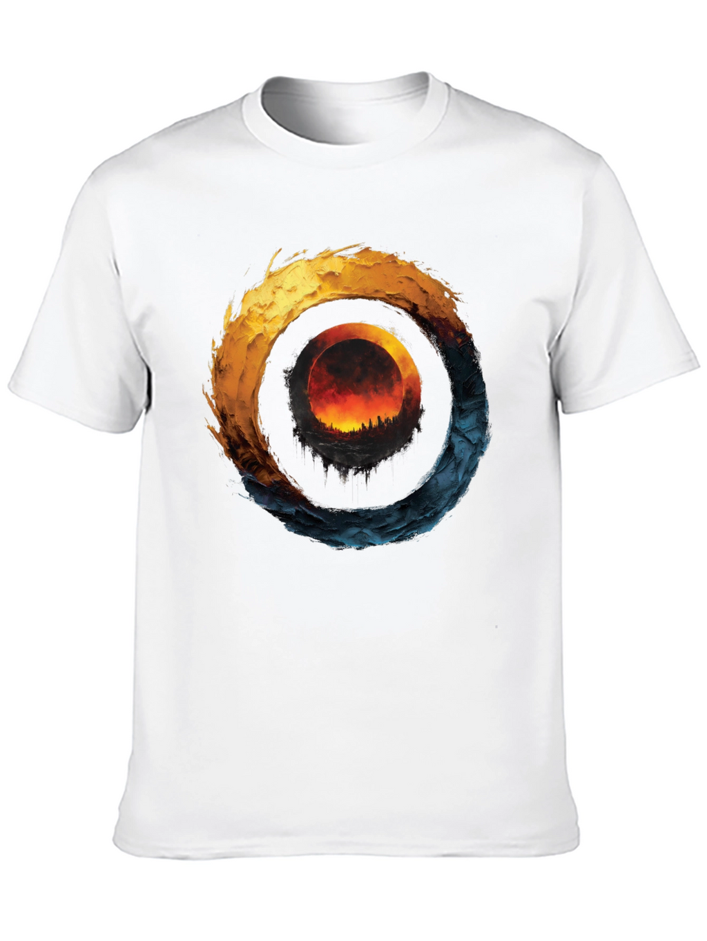 Fire and Ice Graphic T-Shirt - Unique Design
