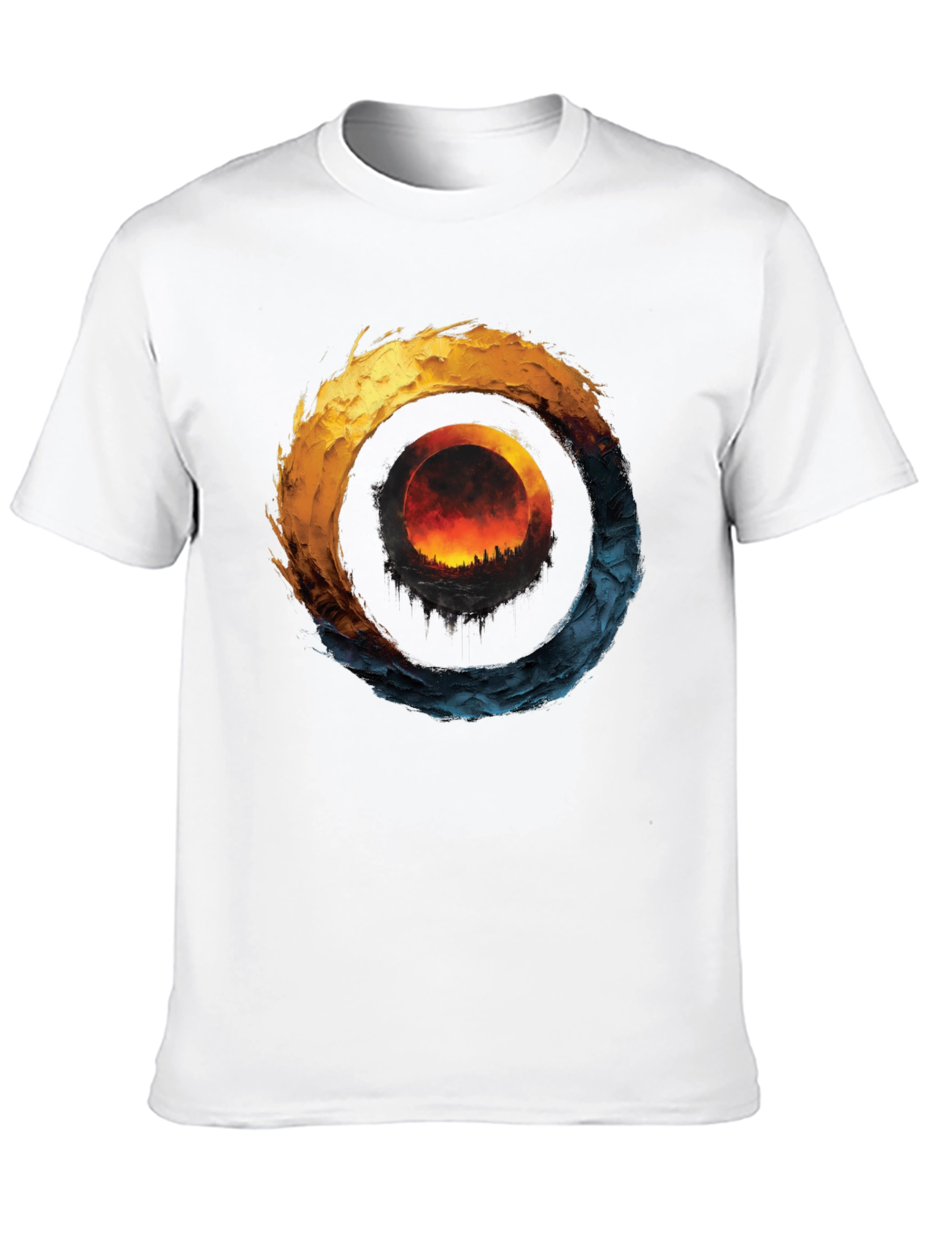 Fire and Ice Graphic T-Shirt - Unique Design