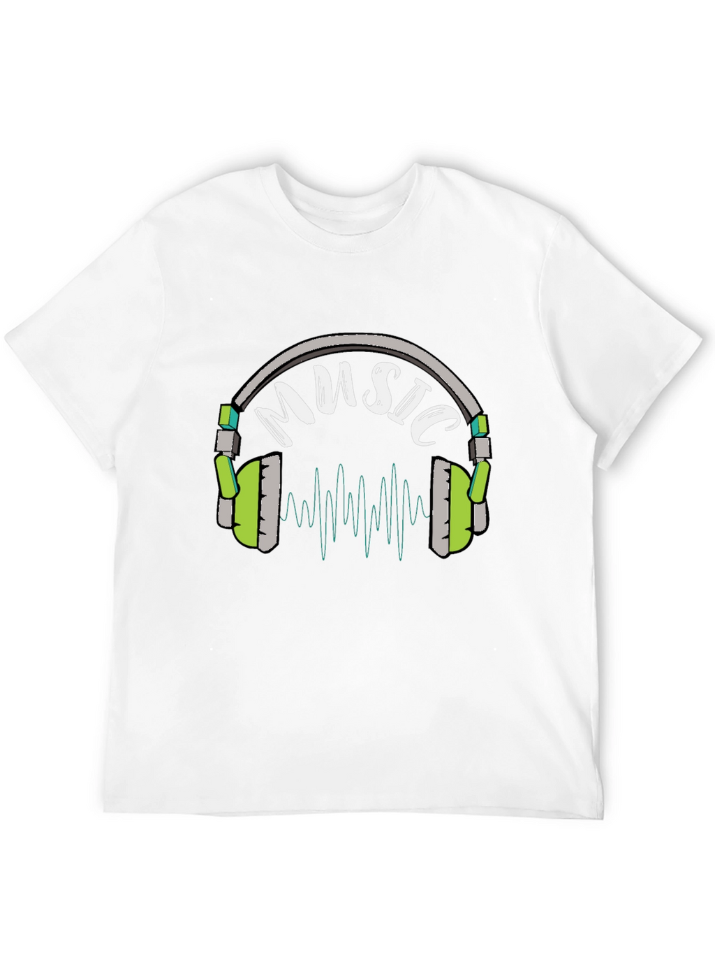 Music Headphone Graphic Black T-Shirt