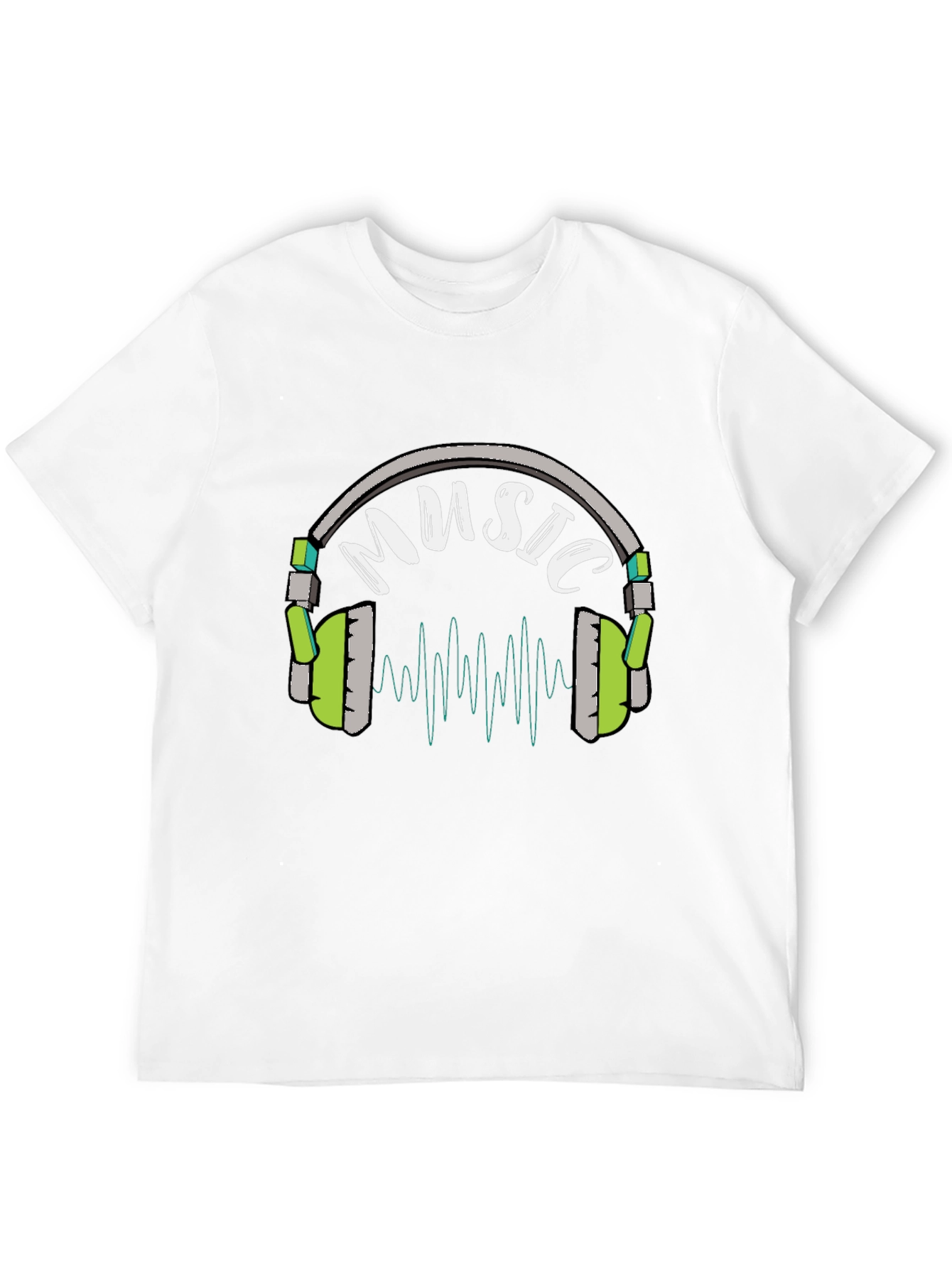 Music Headphone Graphic Black T-Shirt