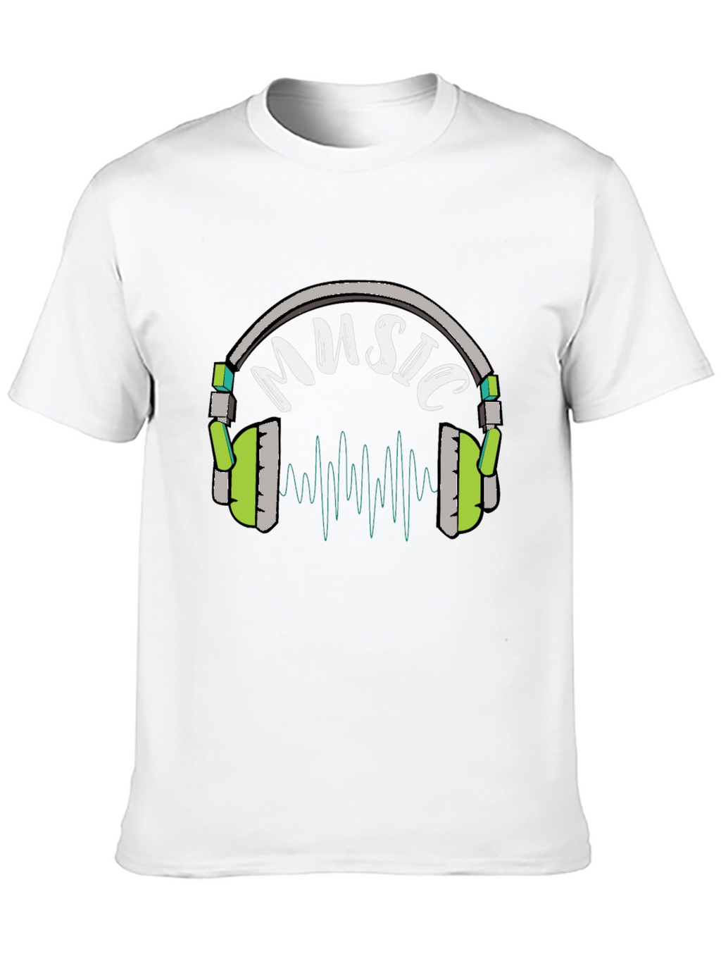 Music Headphone Graphic Black T-Shirt