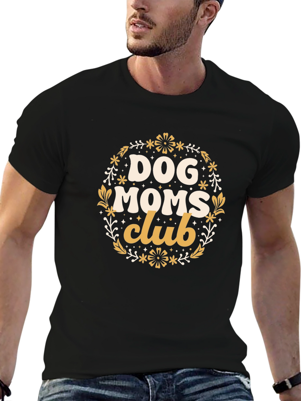 Dog Moms Club Graphic Tee - Black