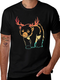 Bear with Antlers Graphic Tee - Black