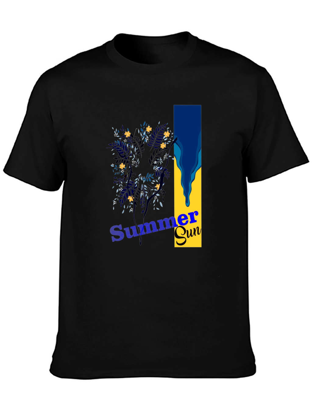 Summer Sun Graphic Tee - Stylish Mens Black T-Shirt