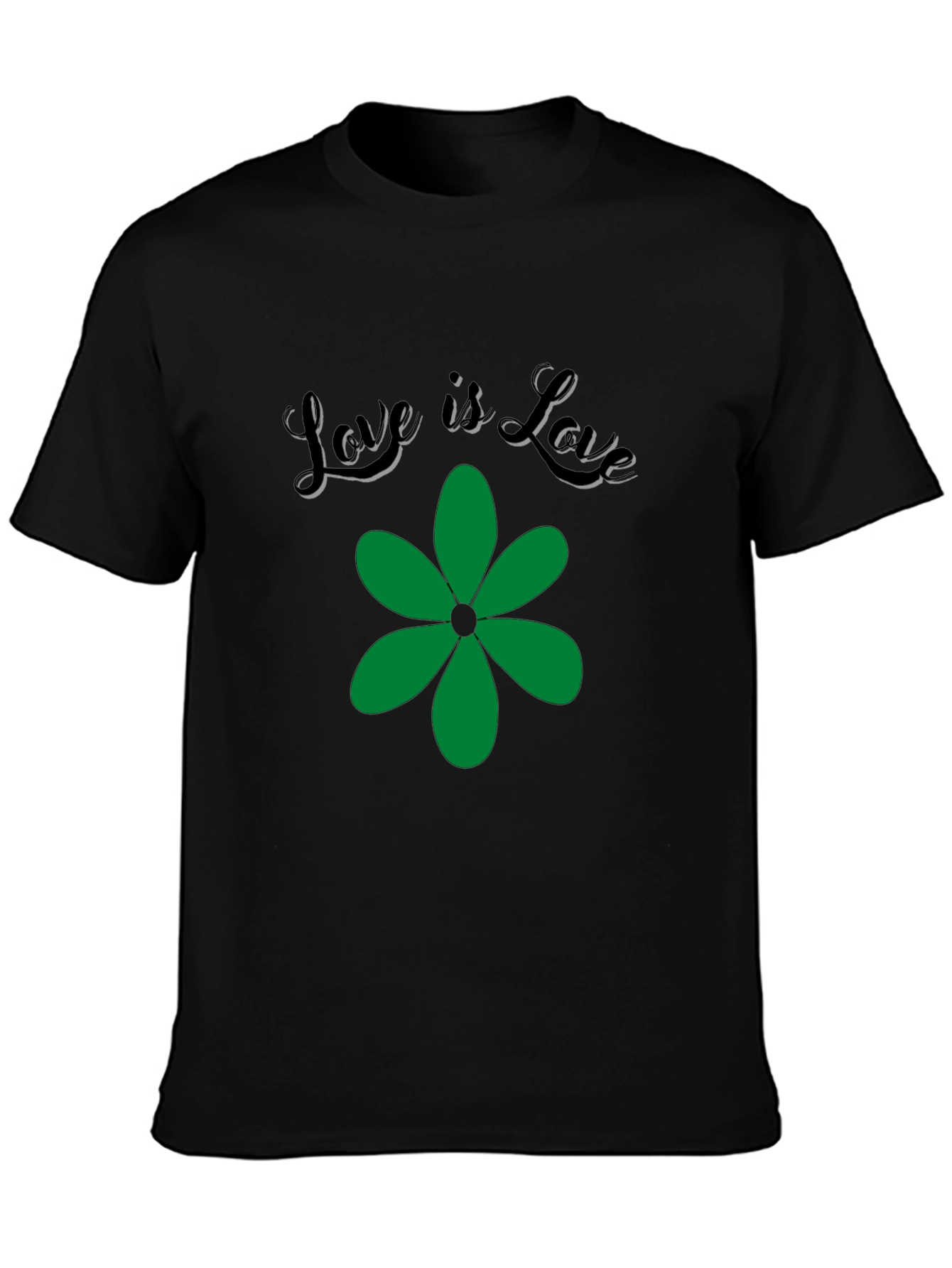 Love is Love Green Flower Graphic T-Shirt