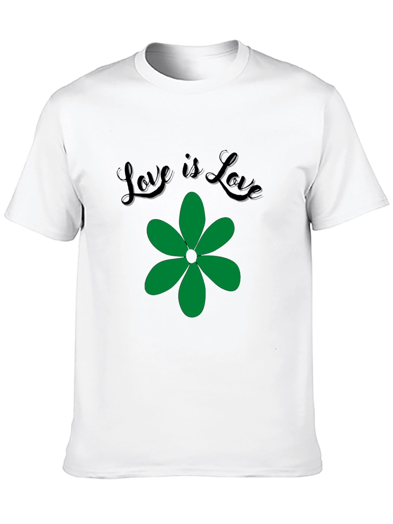 Love is Love Green Flower Graphic T-Shirt