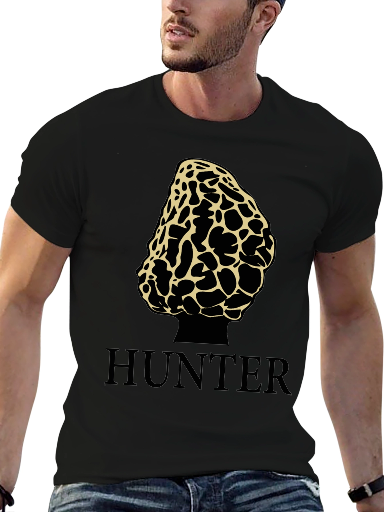 Morel Mushroom Hunter T-Shirt - Black