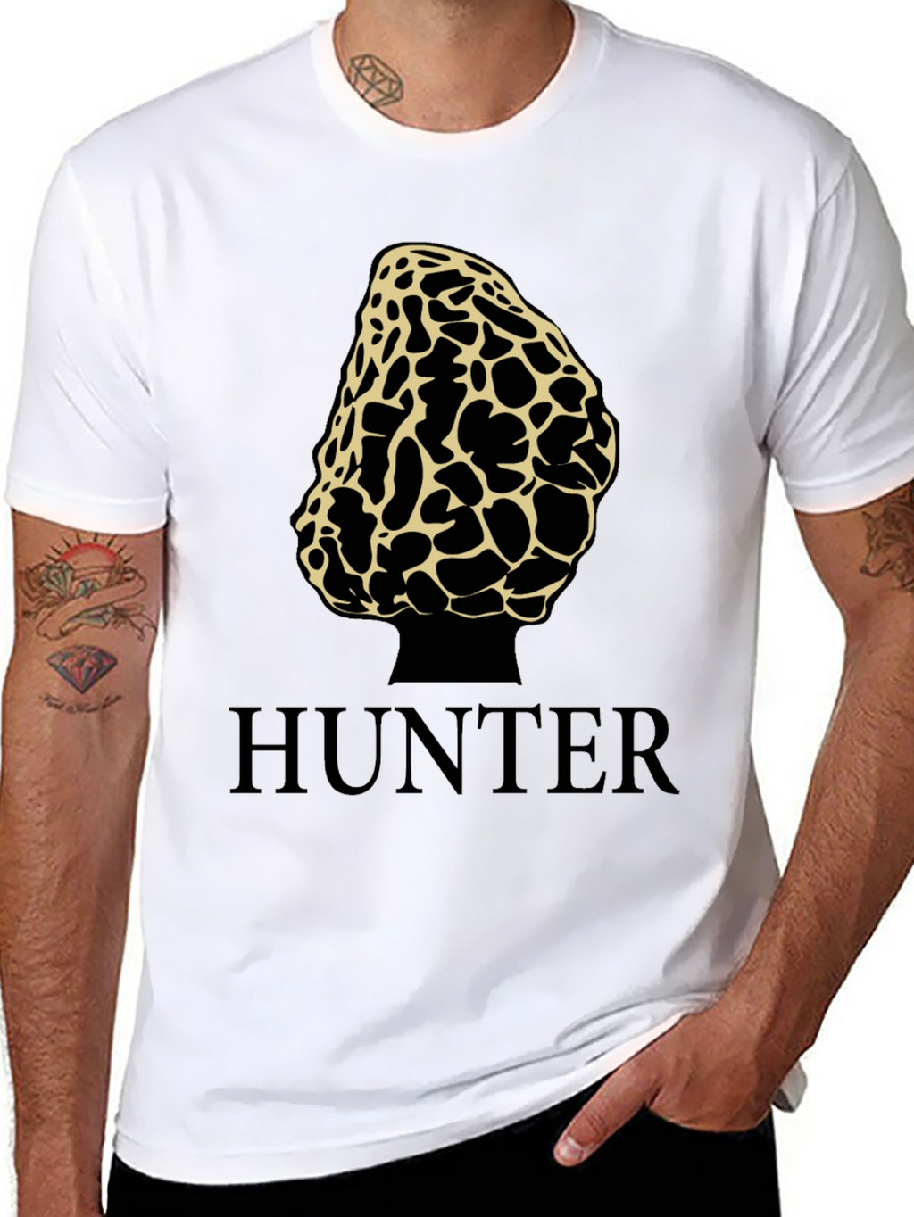 Morel Mushroom Hunter T-Shirt - Black