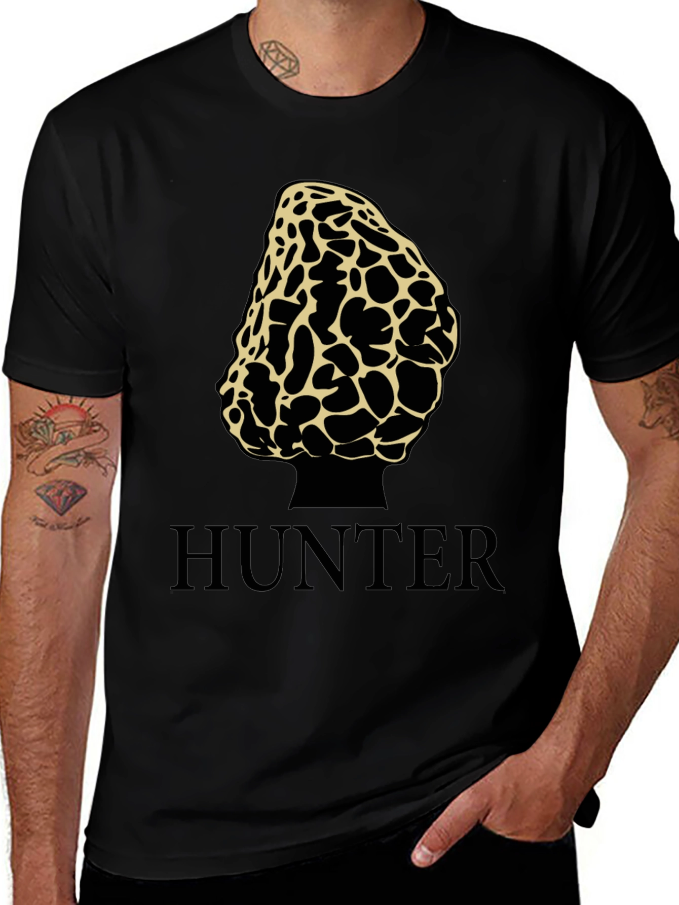 Morel Mushroom Hunter T-Shirt - Black