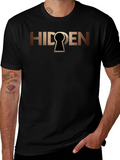 Hidden Keyhole Graphic T-Shirt - Black