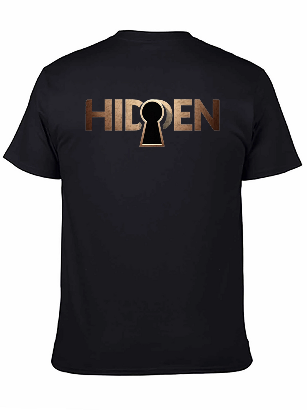 Hidden Keyhole Graphic T-Shirt - Black