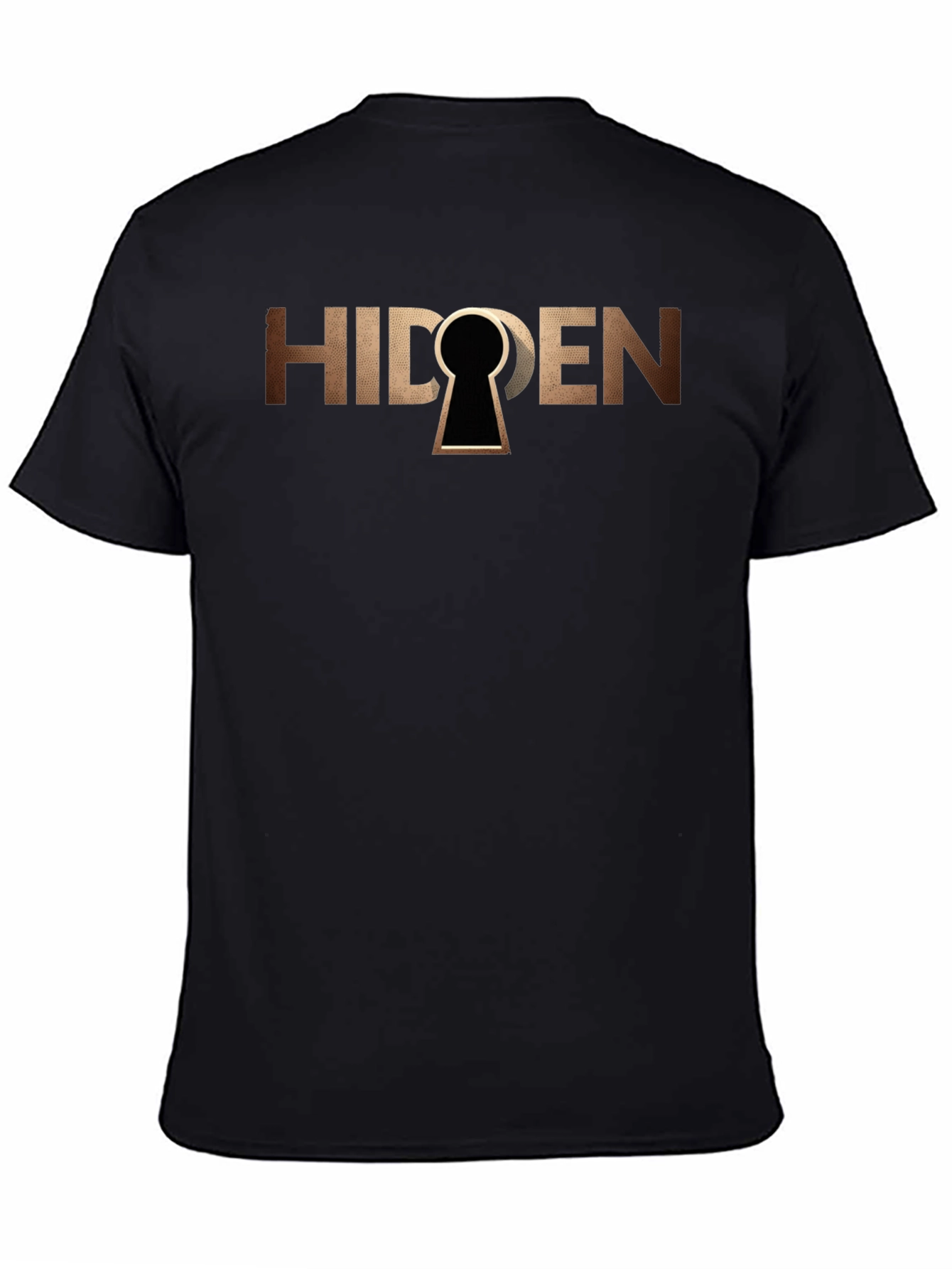 Hidden Keyhole Graphic T-Shirt - Black