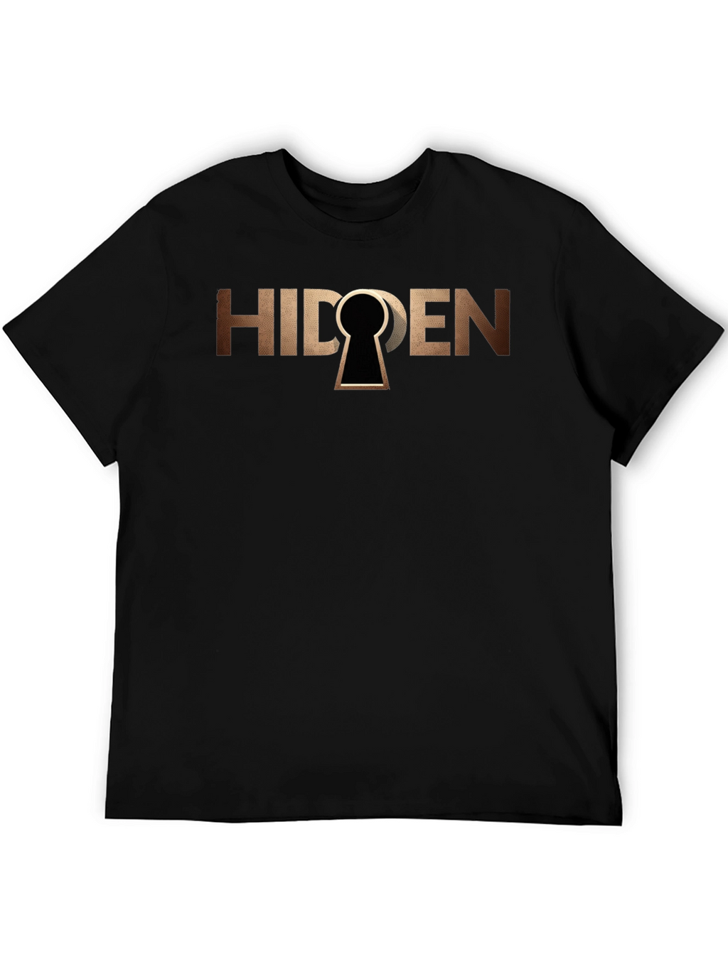 Hidden Keyhole Graphic T-Shirt - Black