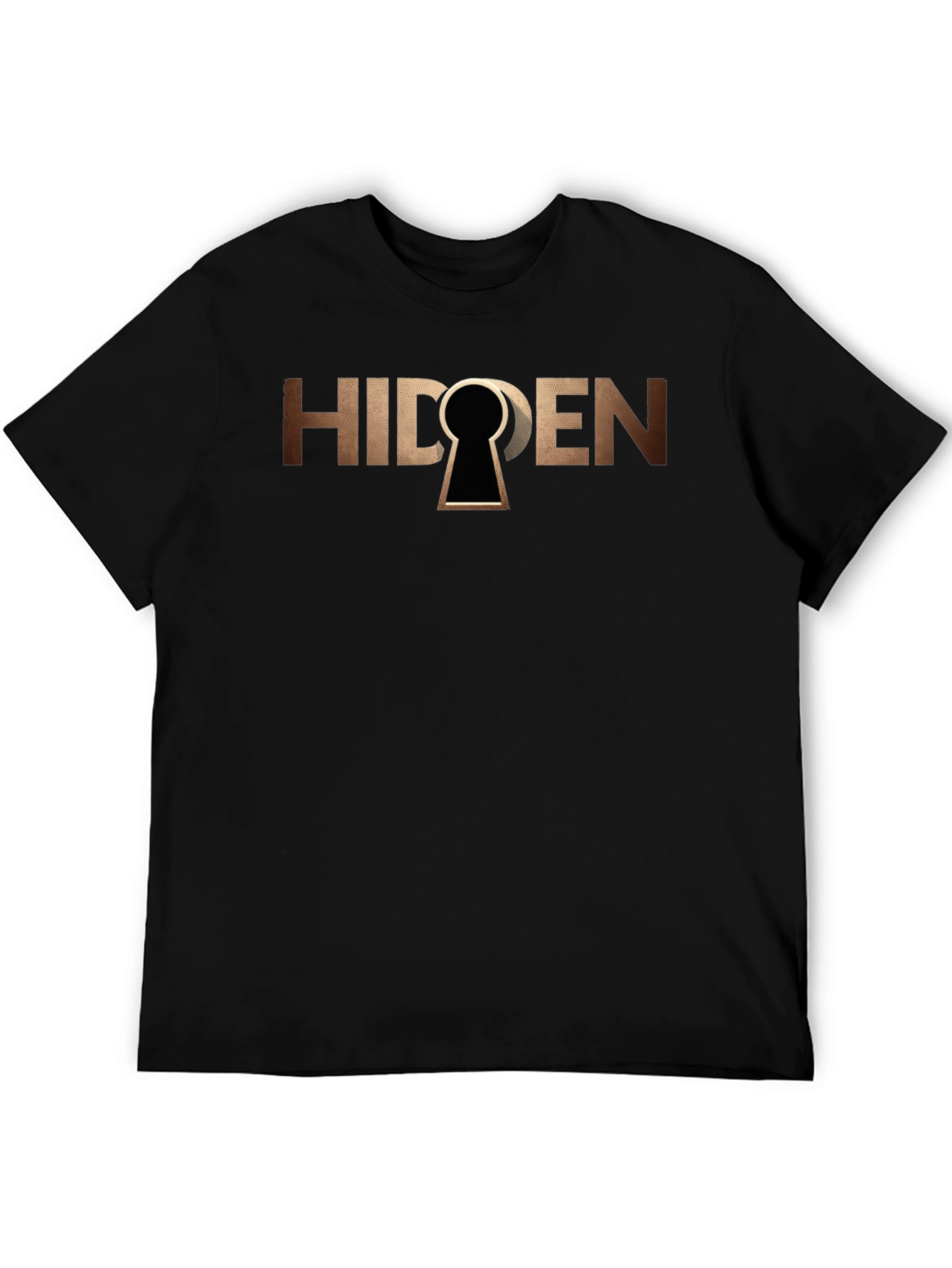 Hidden Keyhole Graphic T-Shirt - Black