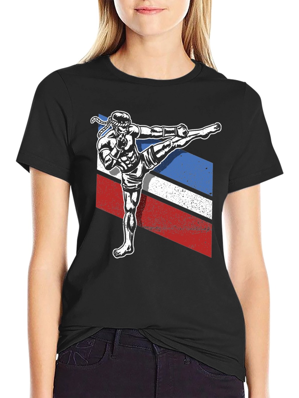 Muay Thai Kickboxer Graphic Tee - Black