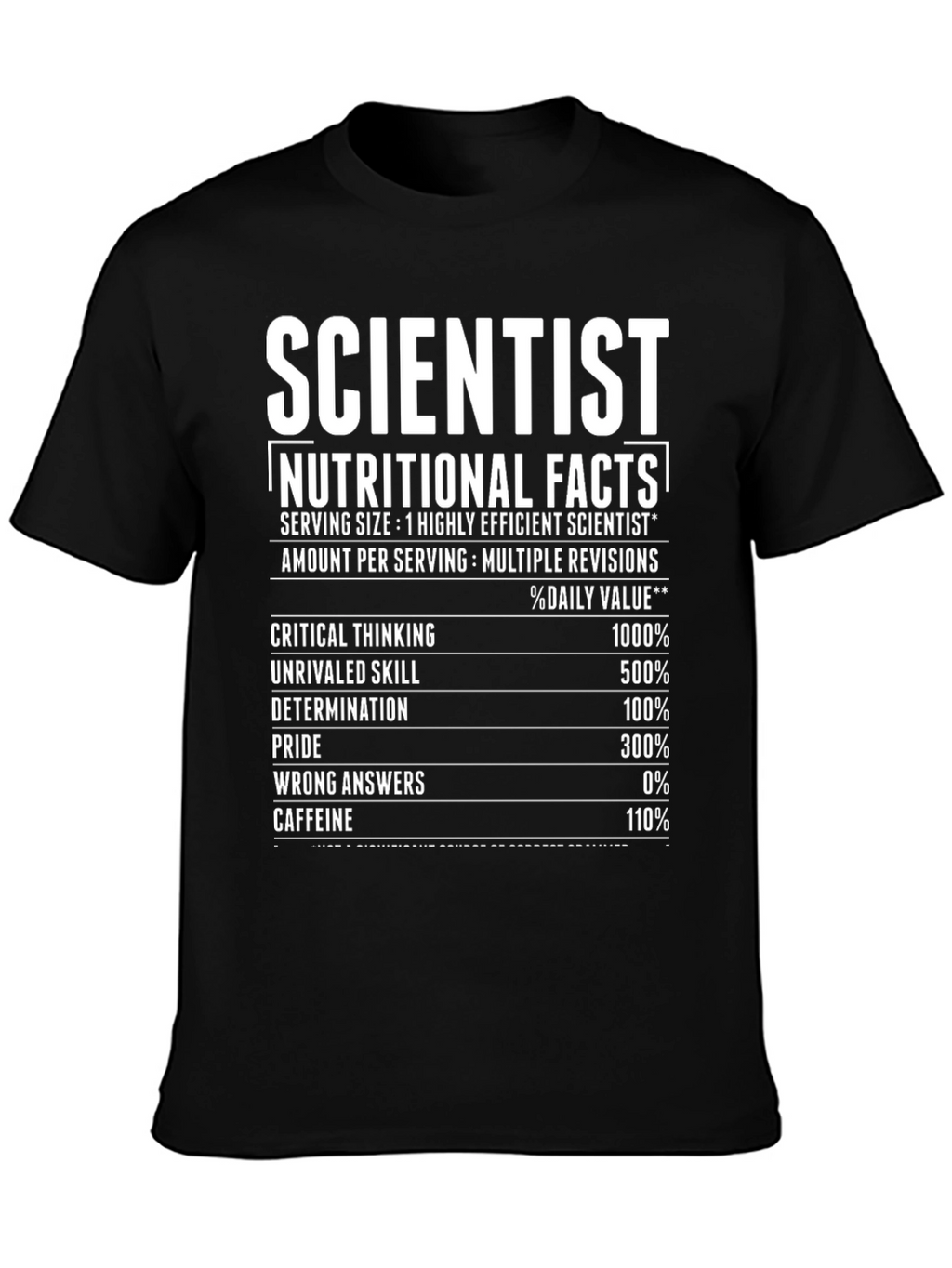 Scientist Nutritional Facts T-Shirt