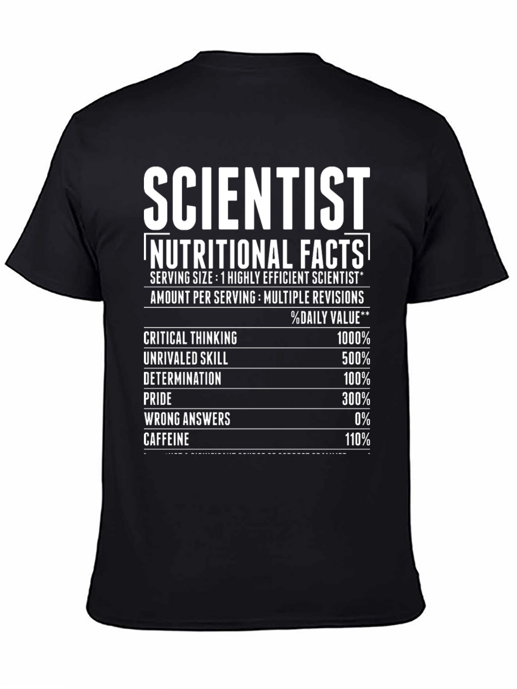 Scientist Nutritional Facts T-Shirt