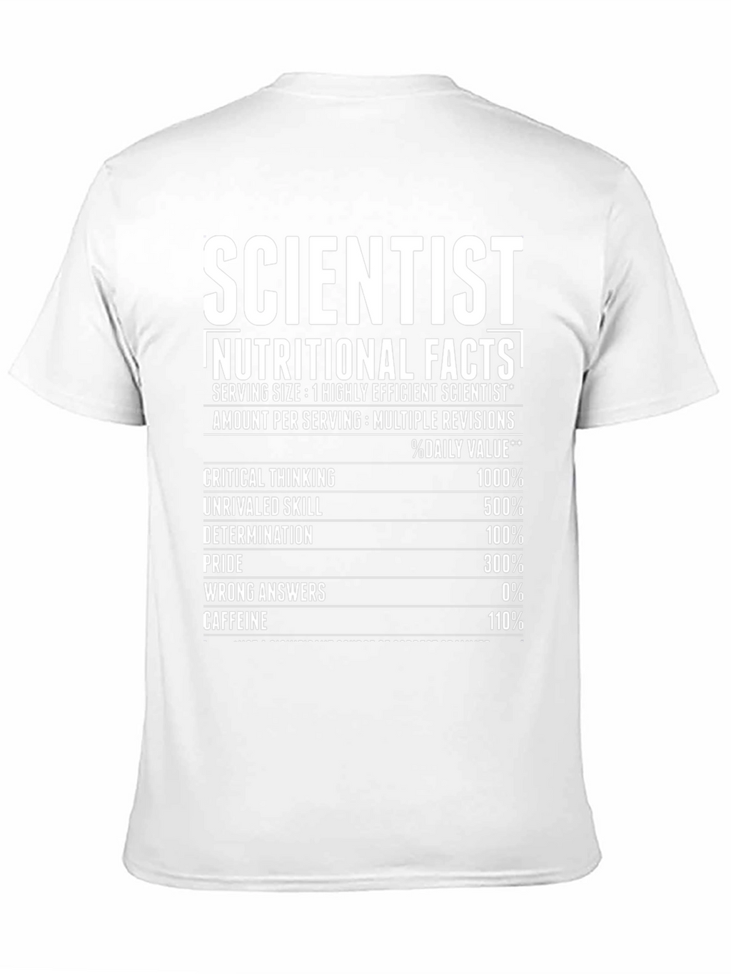 Scientist Nutritional Facts T-Shirt