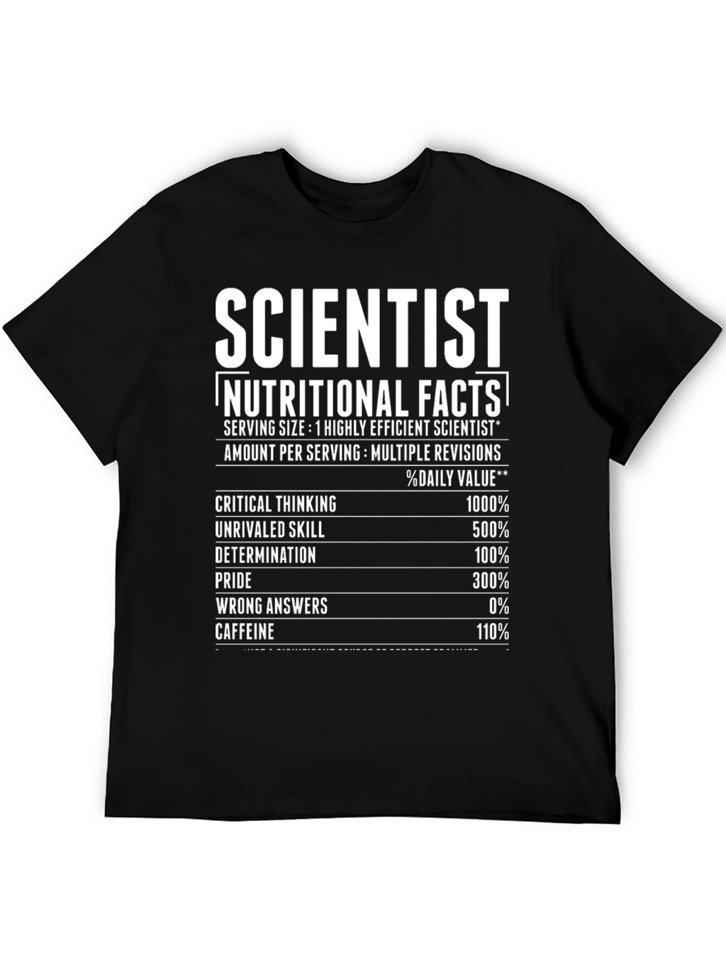 Scientist Nutritional Facts T-Shirt